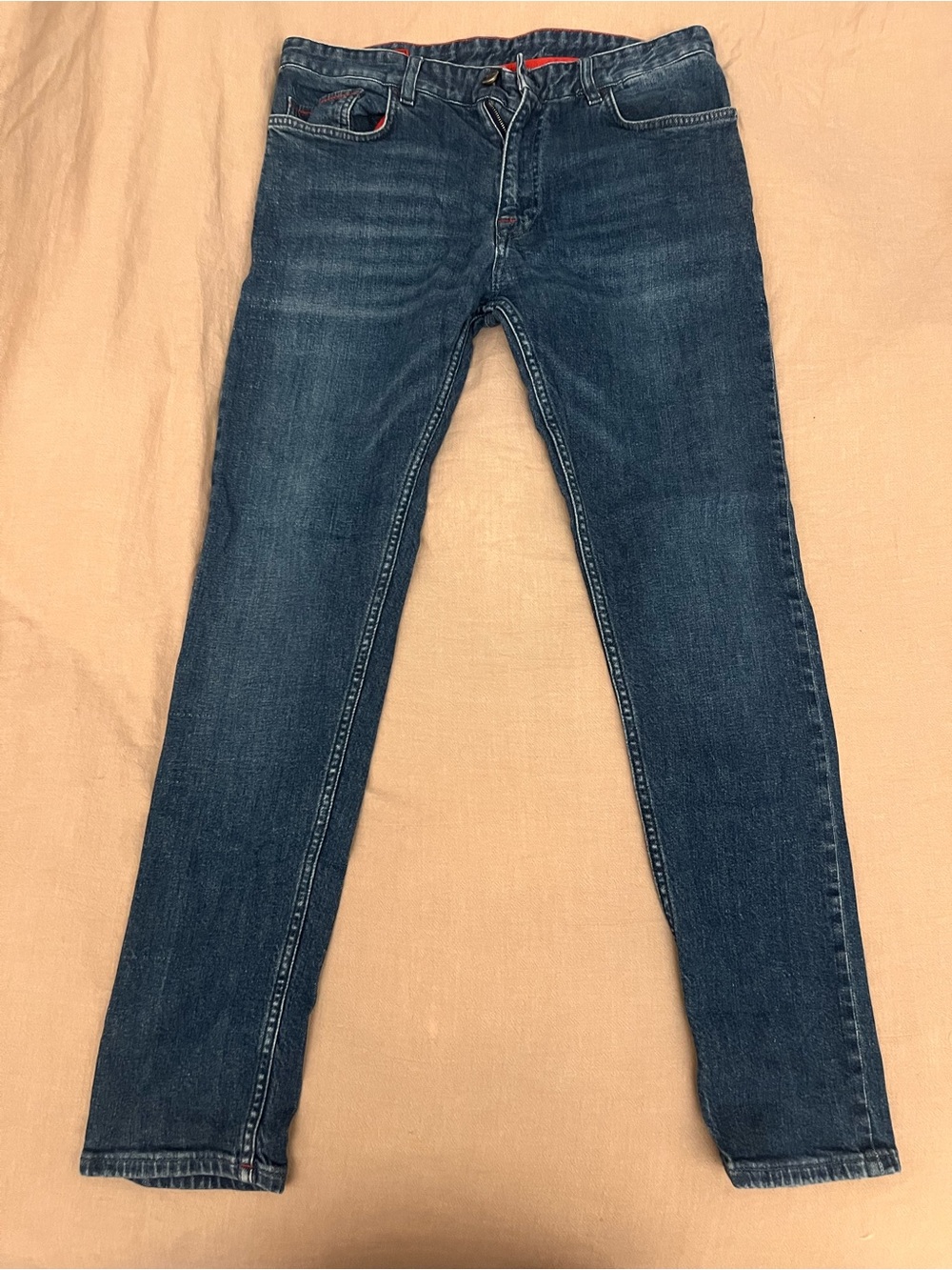 Isaia Slim Skinny Jeans in Dark Blue Denim